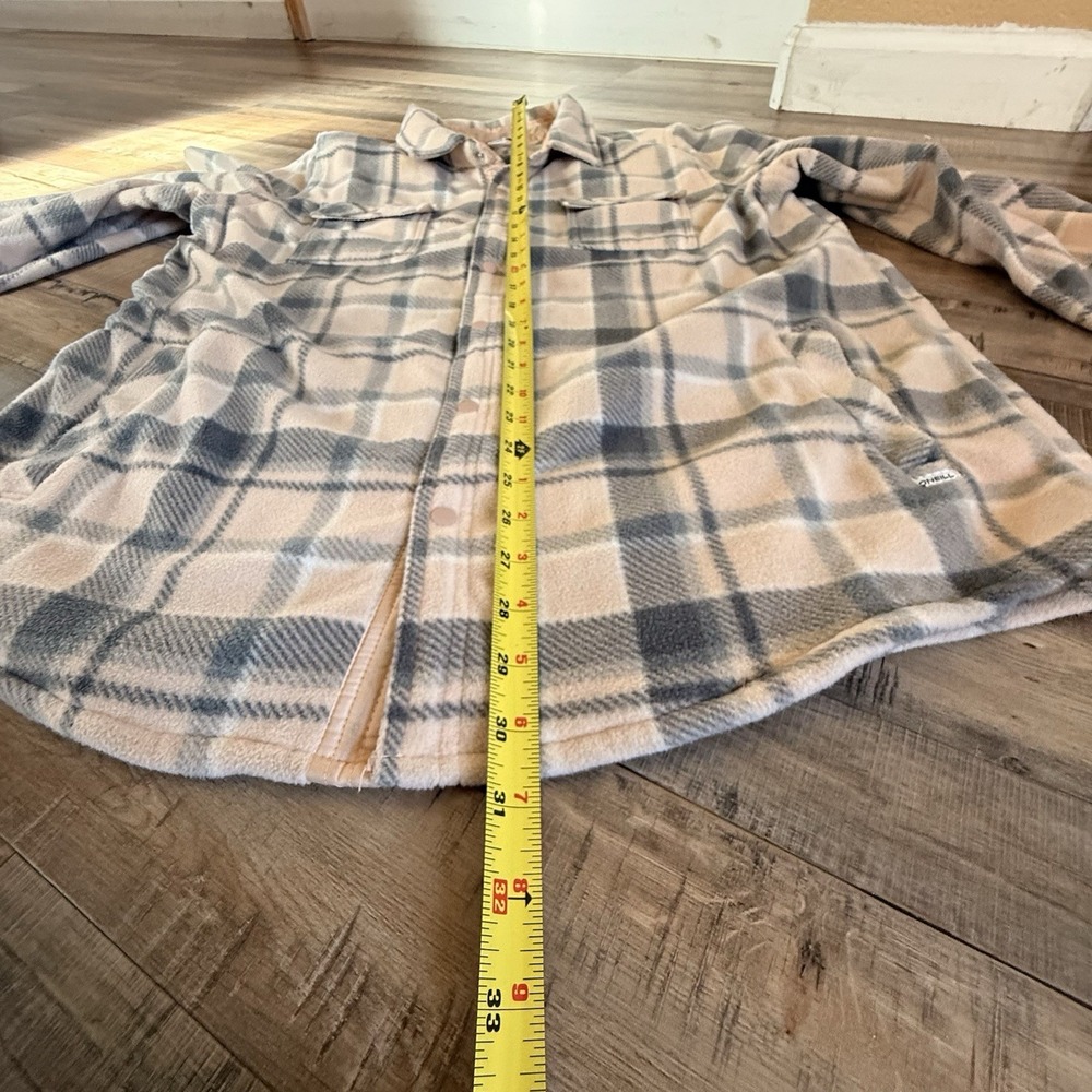 O'Neil Flannel Pink Plaid Snaps Shirt Sz XL Long Sleeve Cotton Blend Beach - Picture 5 of 12